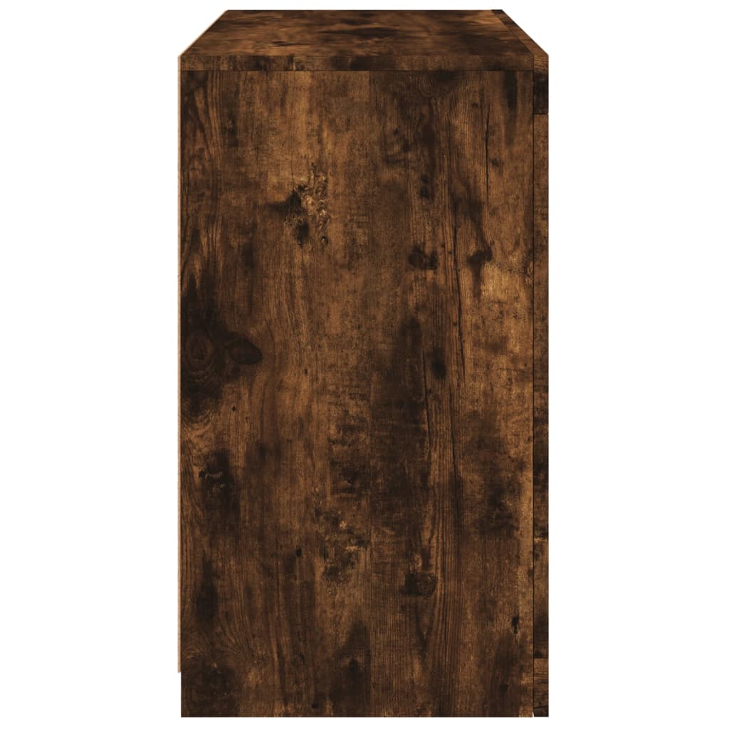 Sideboard with LED Lights Smoked Oak 60,5x37x67 cm