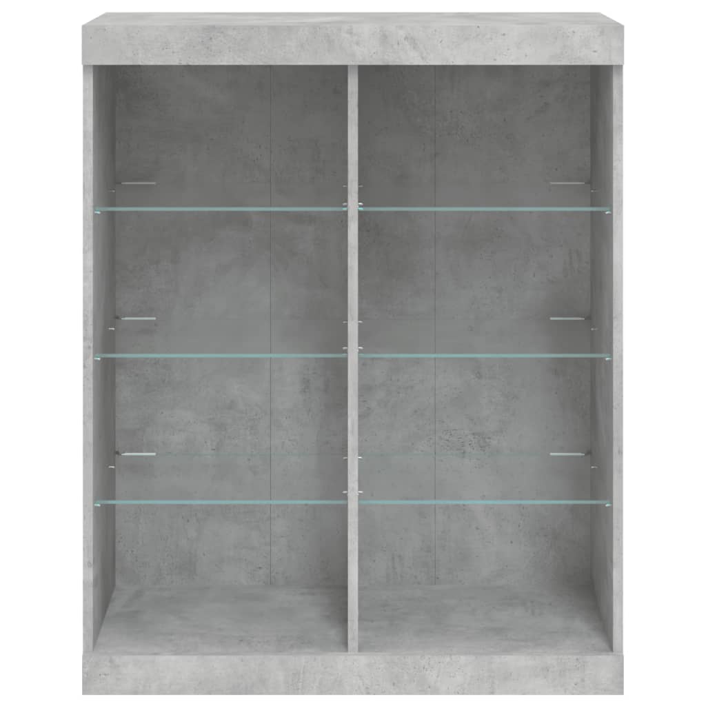 Sideboard with LED Lights Concrete Grey 81x37x100 cm