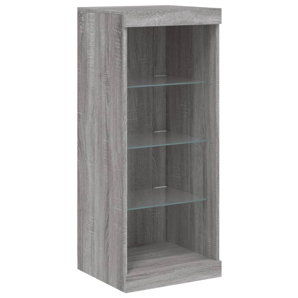 Sideboard with LED Lights Grey Sonoma 41x37x100 cm