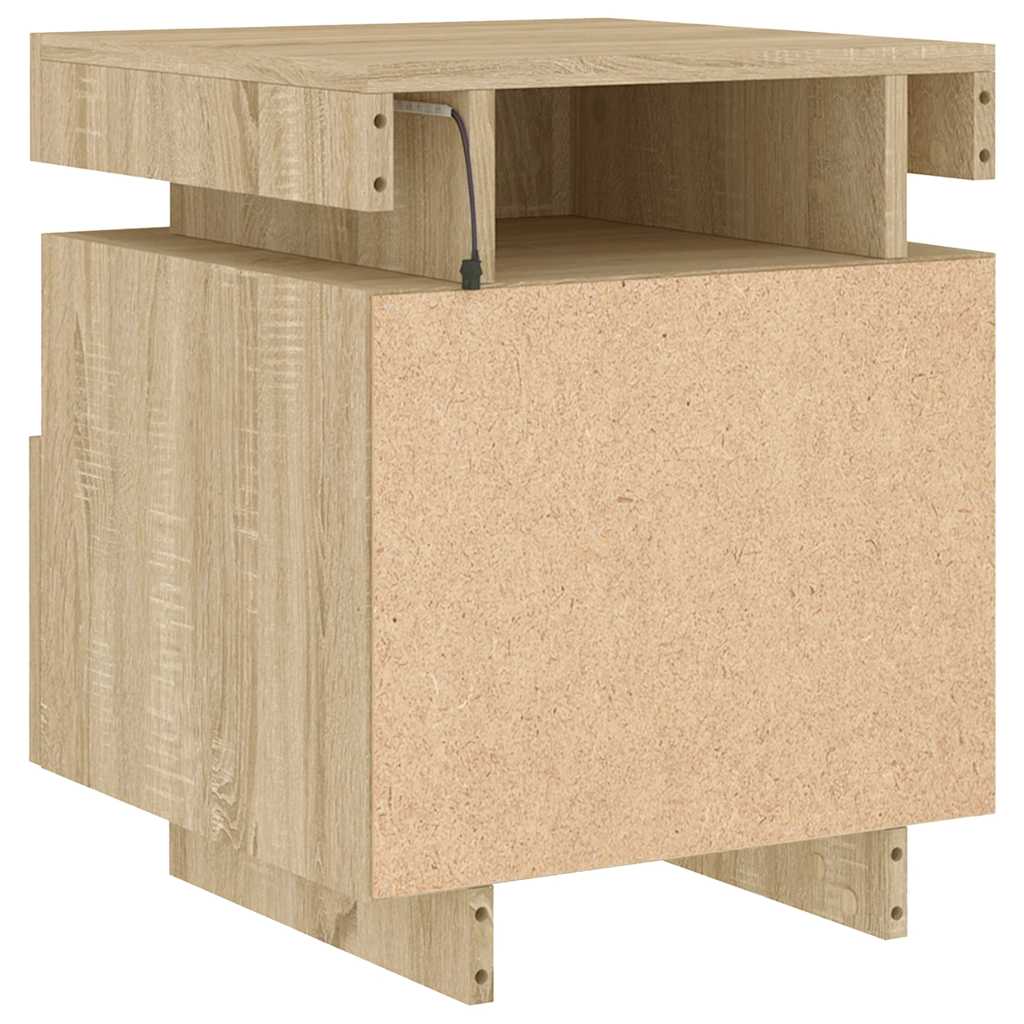 Bedside Cabinet with LED Lights Sonoma Oak 40x39x48,5 cm