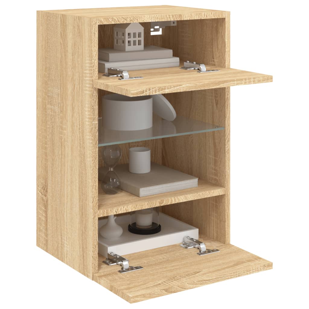 TV Wall Cabinet with LED Lights Sonoma Oak 40x30x60,5 cm