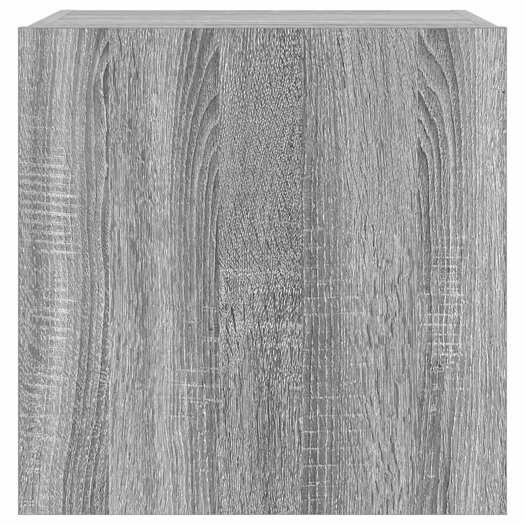 TV Wall Cabinet with LED Lights Grey Sonoma 40.5x35x40 cm