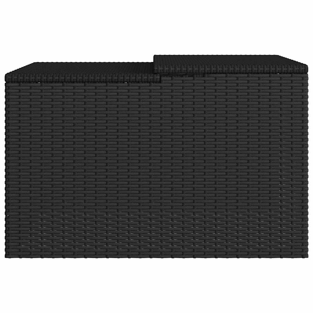 Robot Mower Garage Black 86x90x52/57 cm Poly Rattan