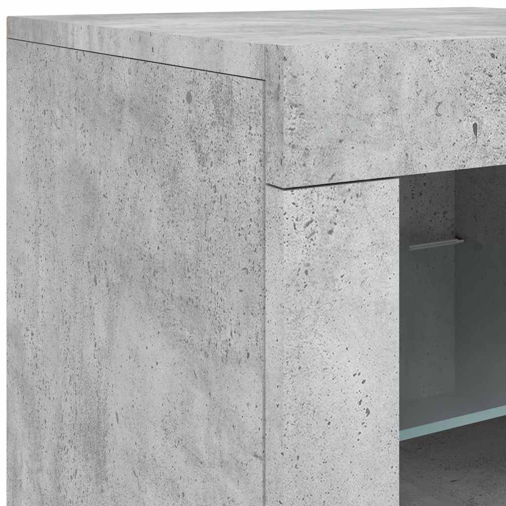 Sideboard with LED Lights Concrete Grey 181.5x37x67 cm