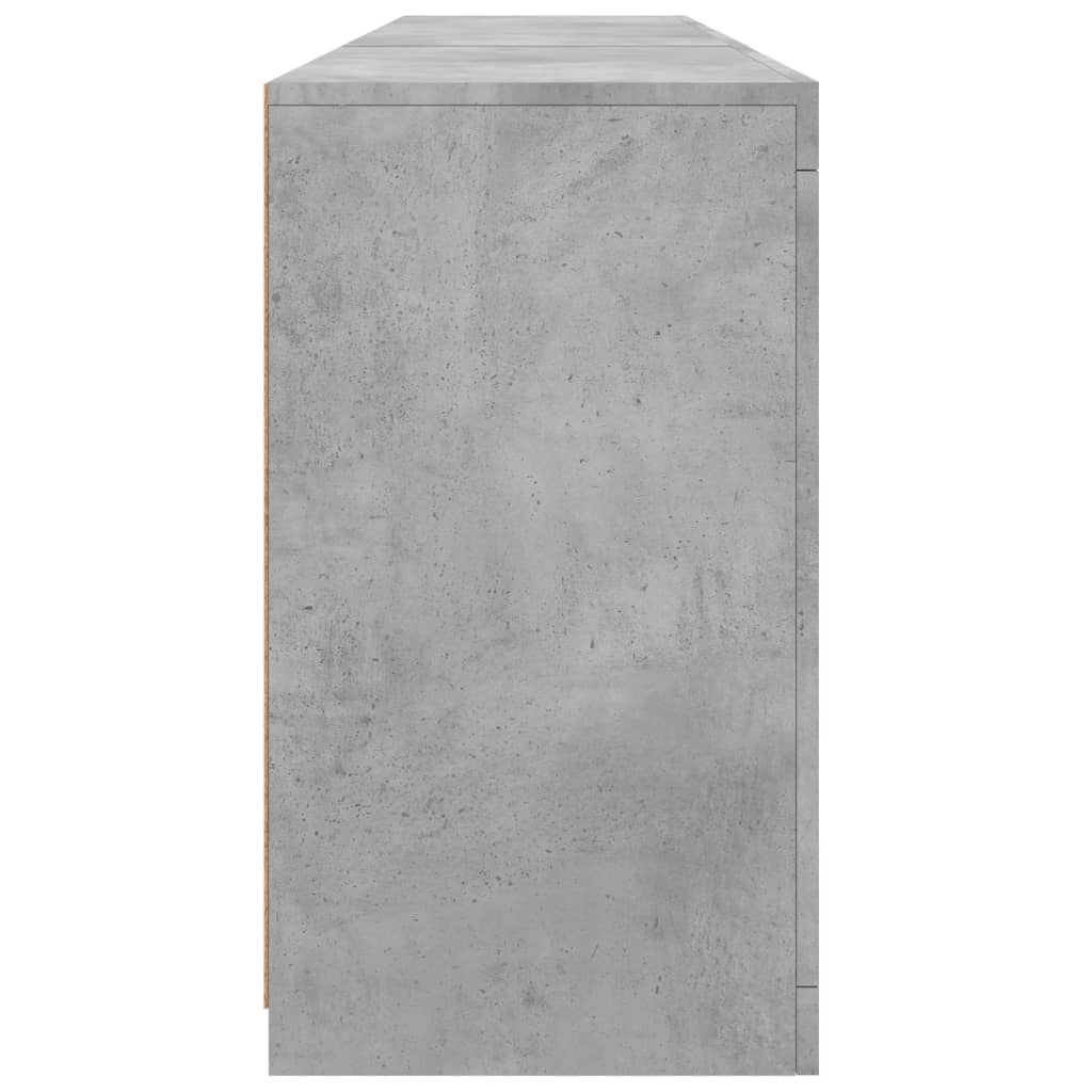 Sideboard with LED Lights Concrete Grey 181.5x37x67 cm