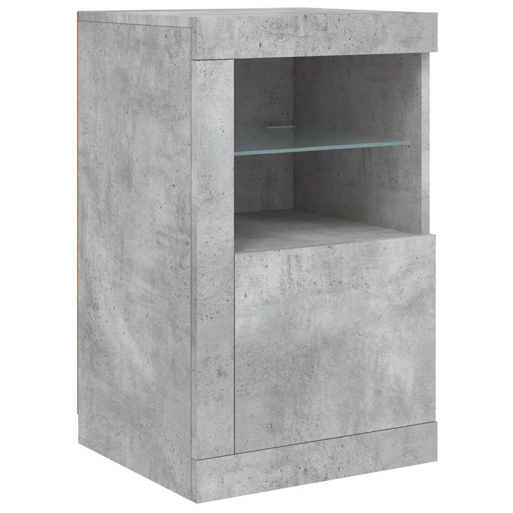 Sideboard with LED Lights Concrete Grey 142.5x37x67 cm