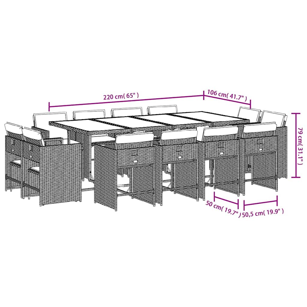 Garden Dining Set | Grey, Dark Grey, Black