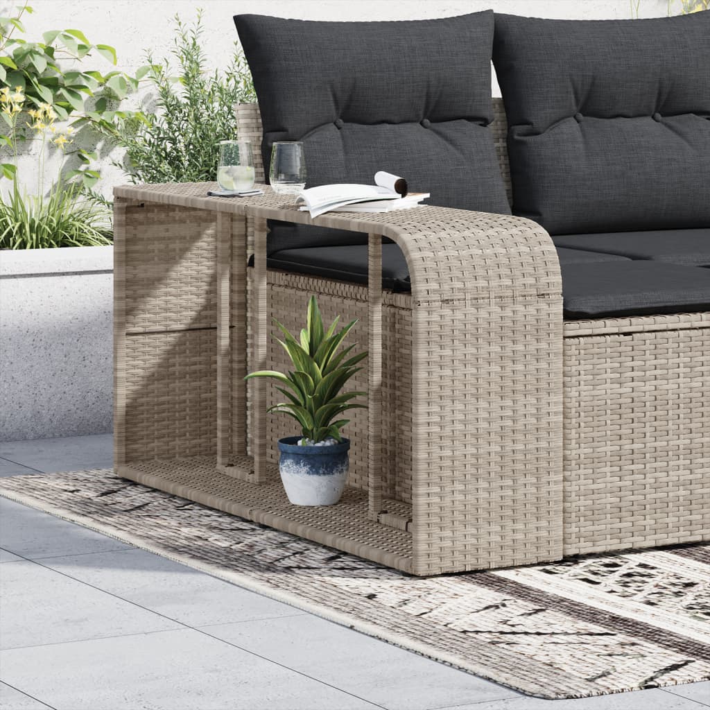 Storage Shelves 2 pcs Light Grey Poly Rattan