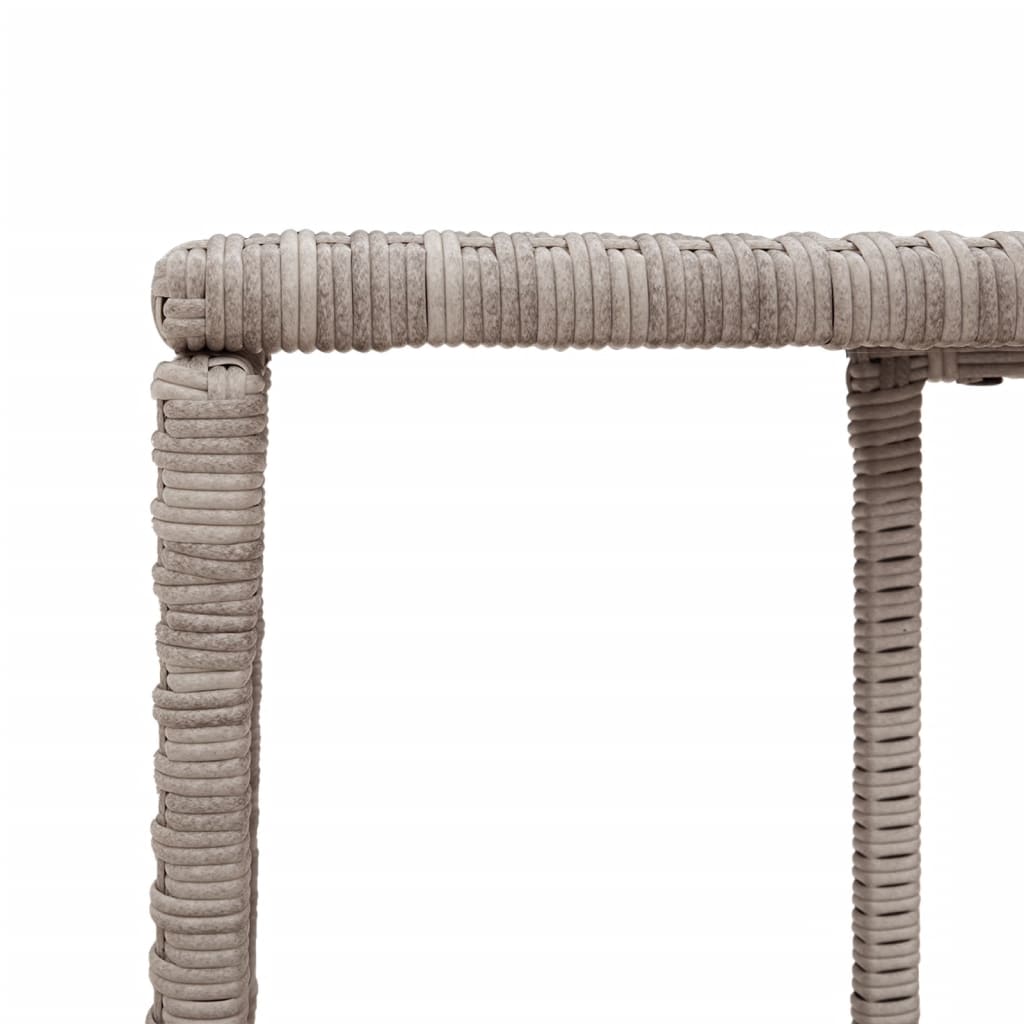 Storage Shelves 2 pcs Light Grey Poly Rattan