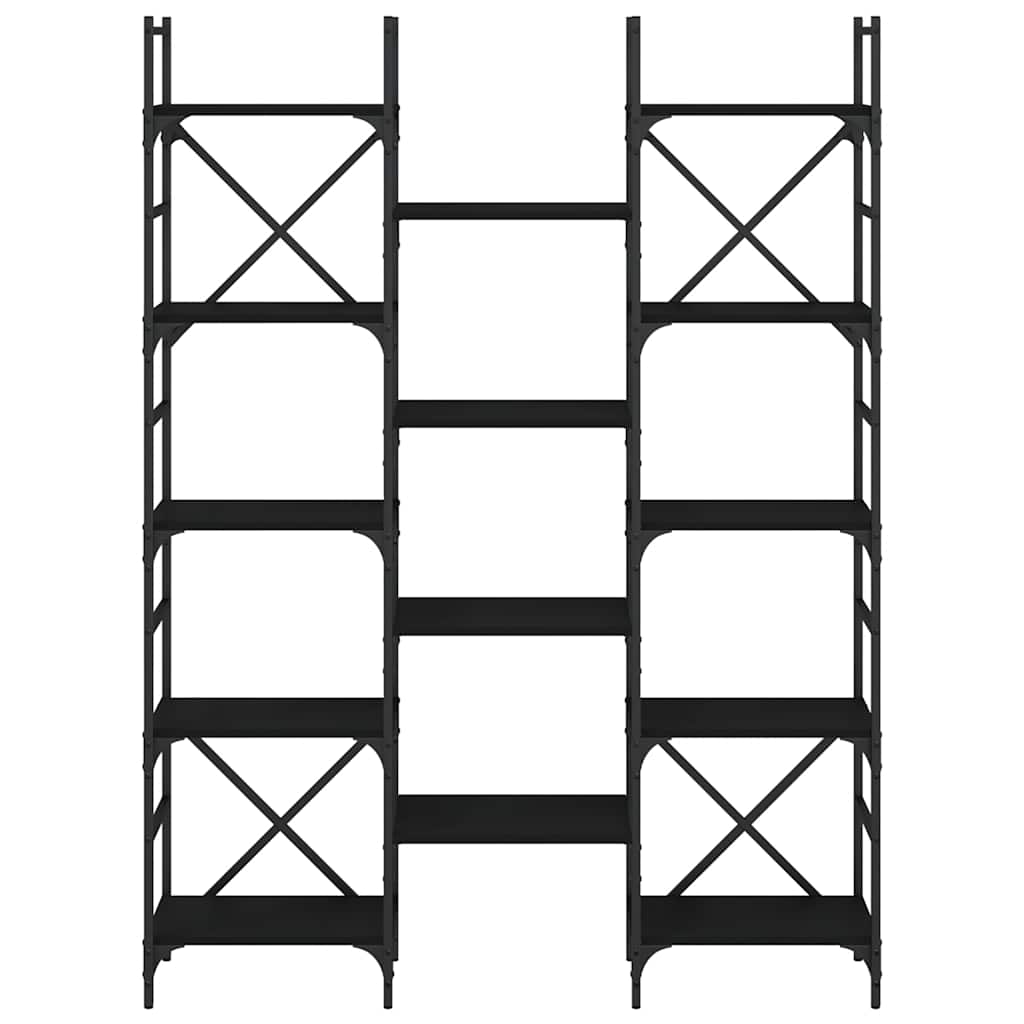 Bookshelf Black 127.5x28.5x172.5 cm Engineered Wood