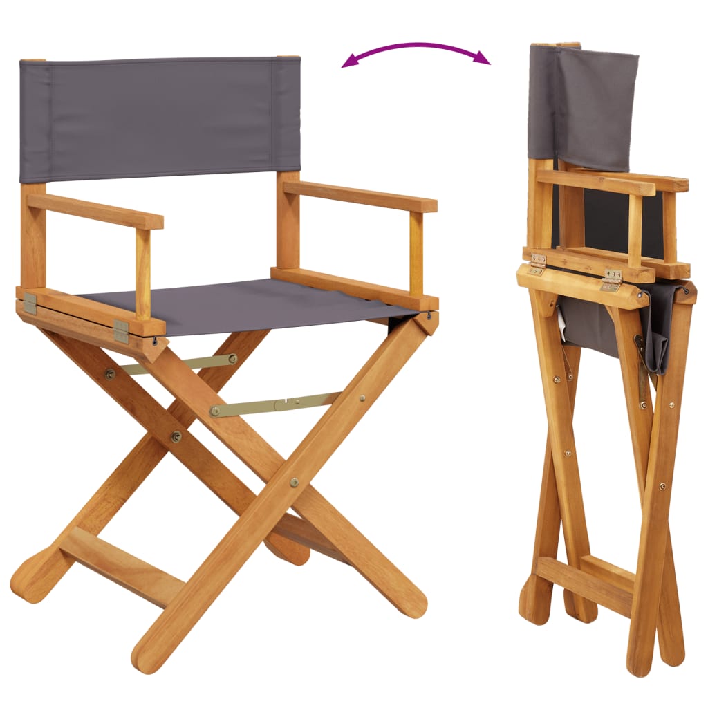 8 Piece Folding Chairs Dark Grey Fabric