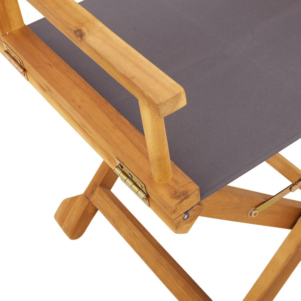 8 Piece Folding Chairs Dark Grey Fabric