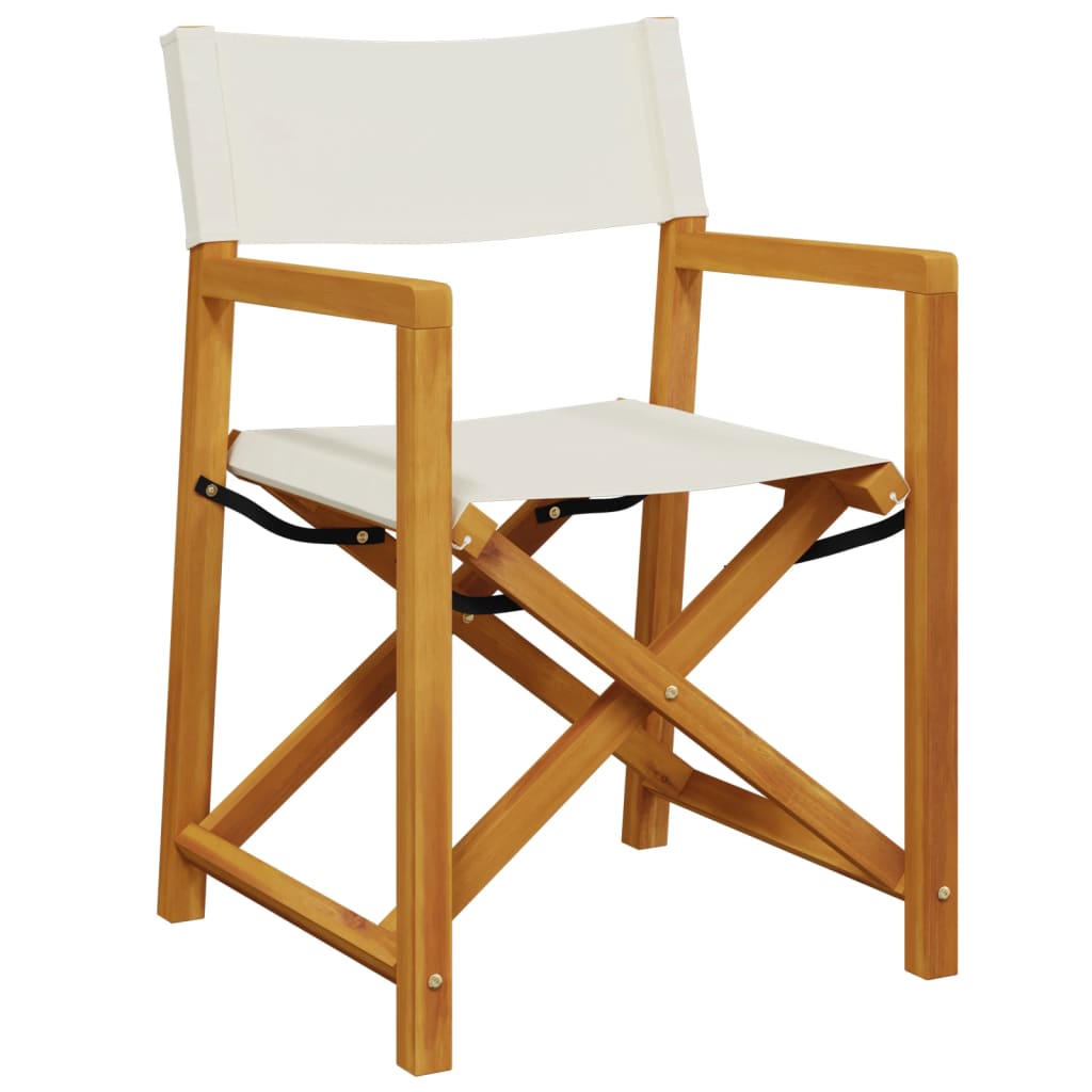 4 Piece Folding Chairs Cream White Fabric