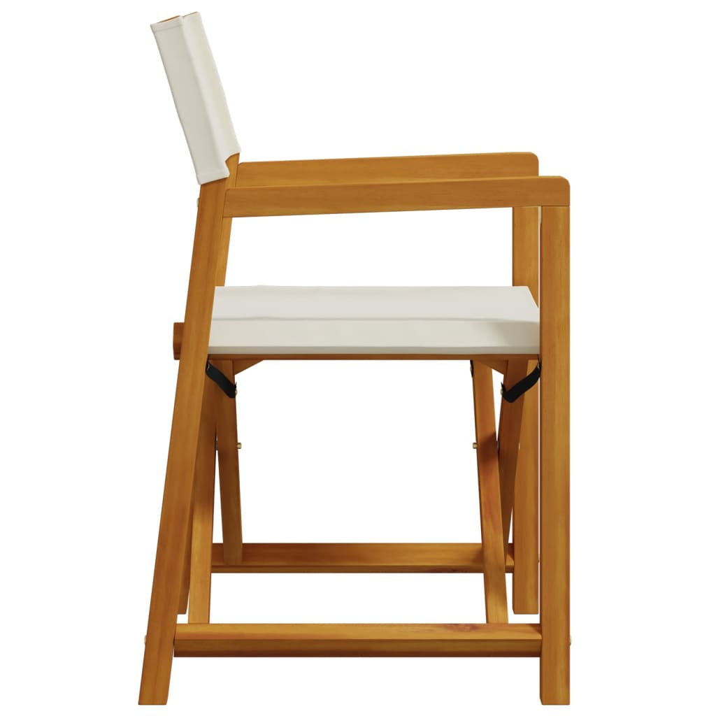 4 Piece Folding Chairs Cream White Fabric