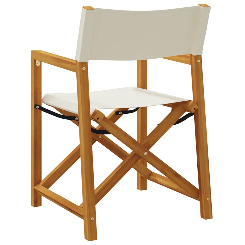 8 Piece Folding Chairs Cream White Fabric