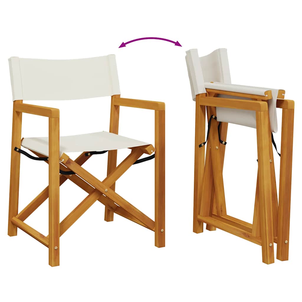 8 Piece Folding Chairs Cream White Fabric