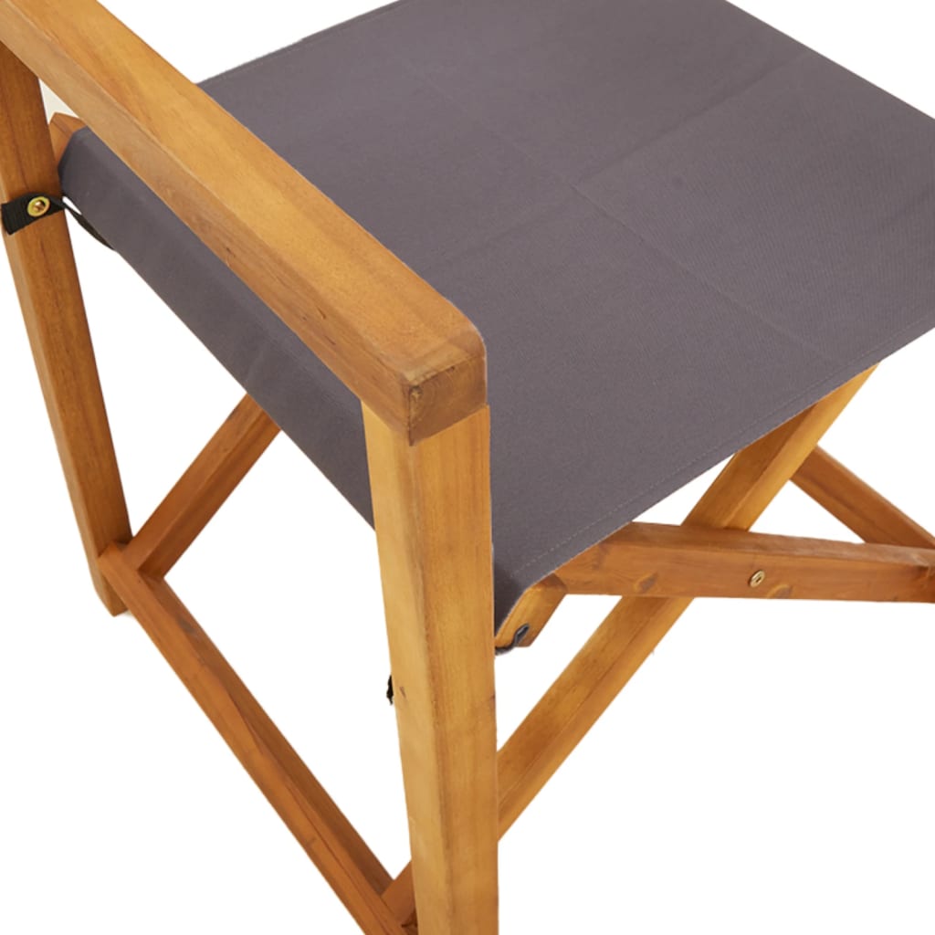 4 Piece Folding Chairs Dark Grey Fabric