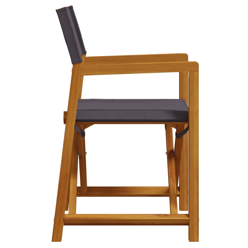 8 Piece Folding Chairs Dark Grey Fabric