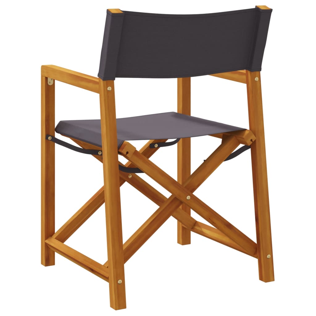 8 Piece Folding Chairs Dark Grey Fabric