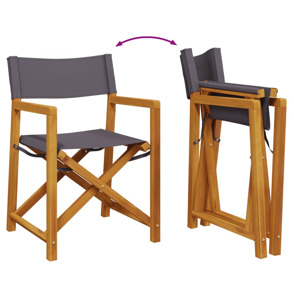 8 Piece Folding Chairs Dark Grey Fabric