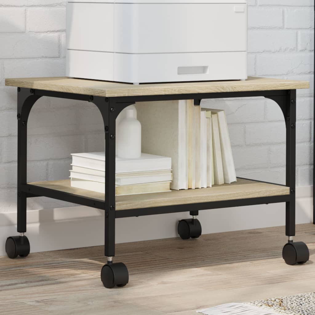 Printer Stand 2-Tier Sonoma Oak 50x40x38 cm Engineered Wood