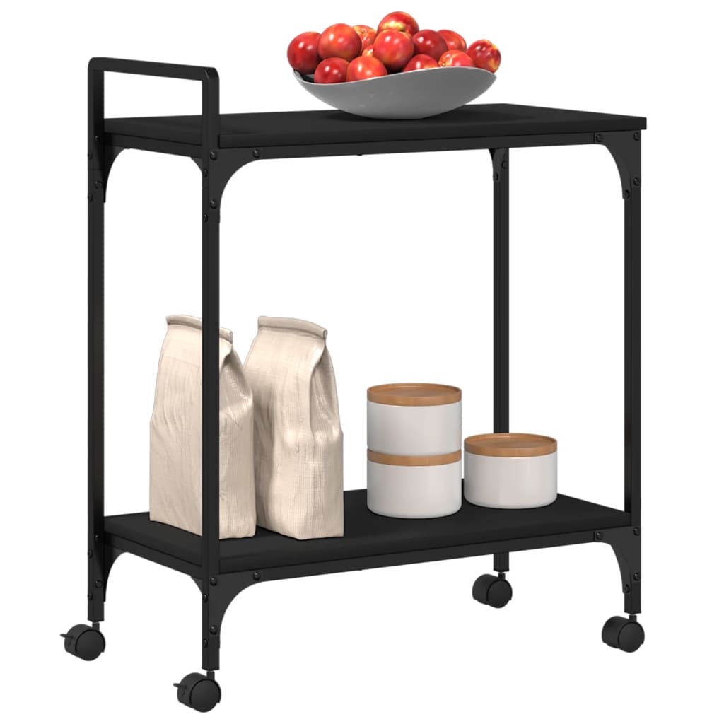 Kitchen Trolley Black 60.5x31x72.5 cm Engineered Wood