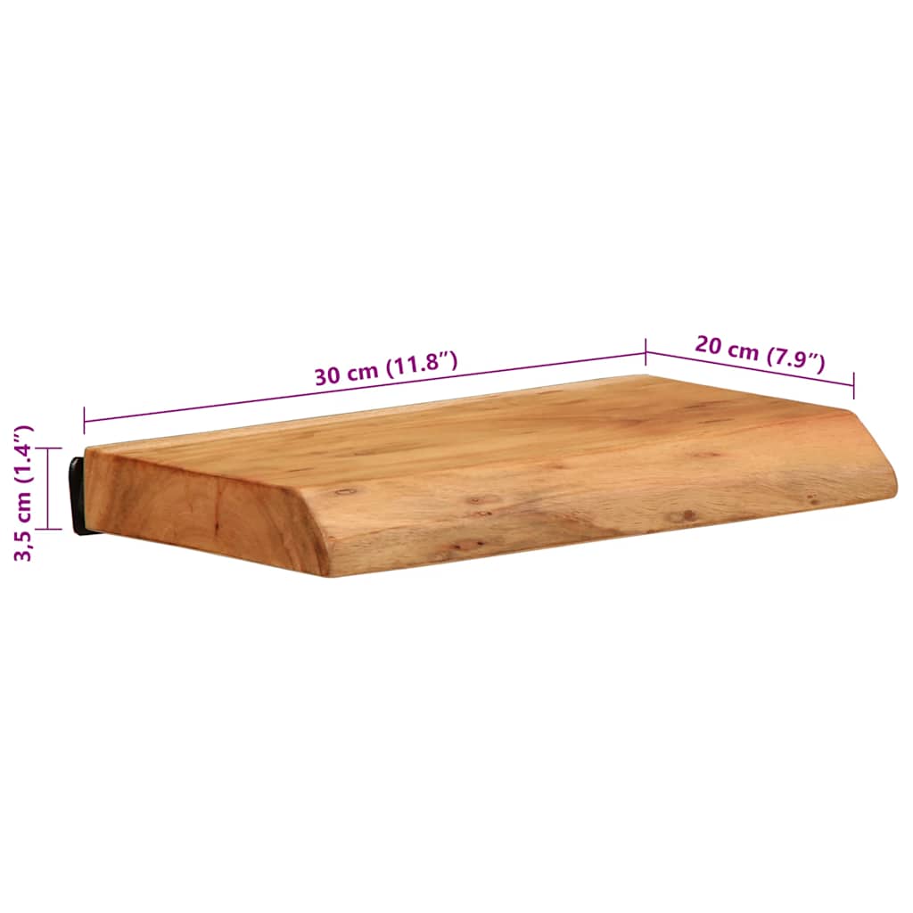 Wall Shelves 2 pcs 30x20x3.5 cm Solid Wood Acacia
