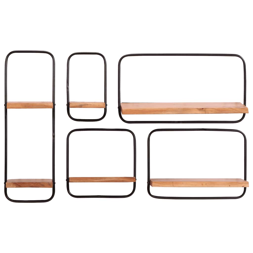 Wall Shelves 5 pcs Solid Wood Acacia