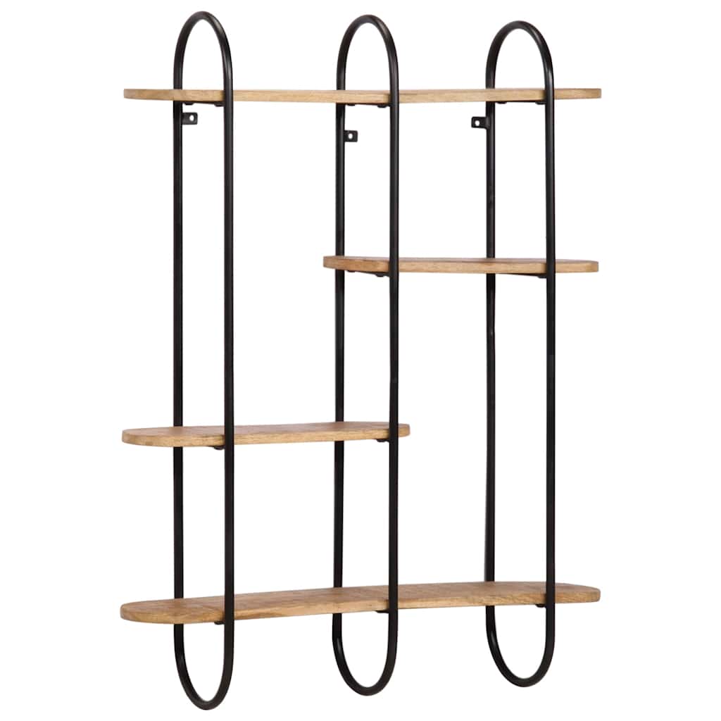 Wall Shelf 90x20x116.5 cm Solid Rough Wood Mango