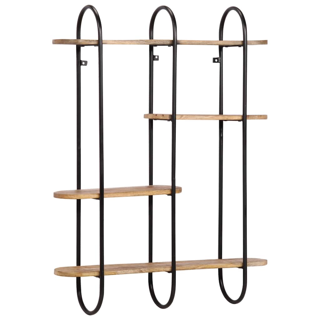 Wall Shelf 90x20x116.5 cm Solid Rough Wood Mango