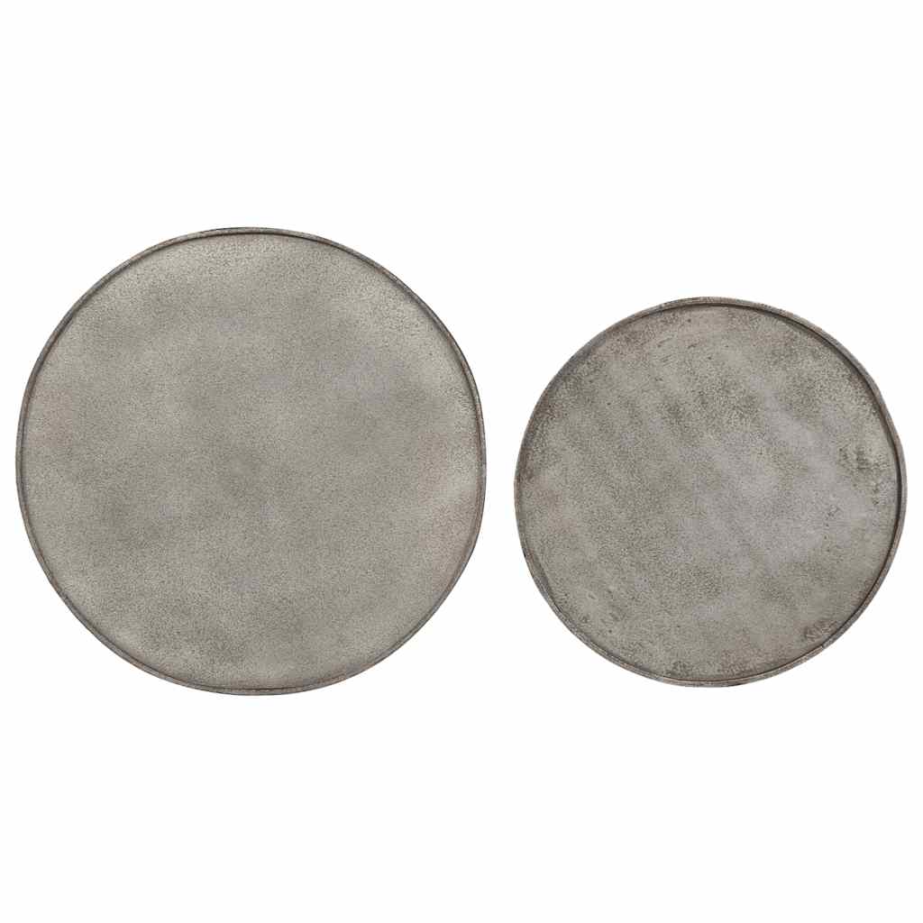 Coffee Table 2 pcs Silver Engineered Wood