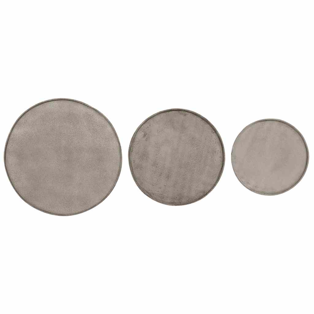 Coffee Table 3 pcs Silver Engineered Wood