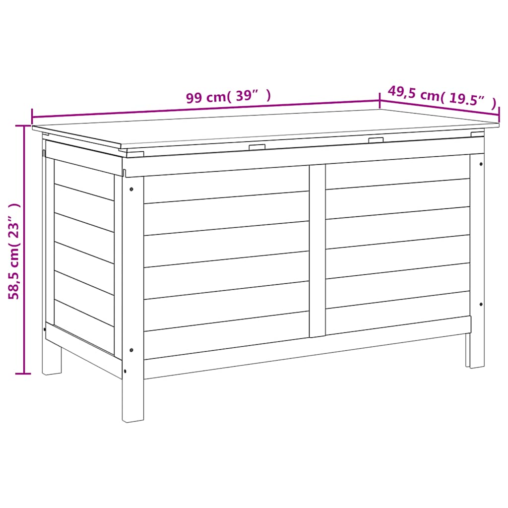 Garden Storage Box 99x49.5x58.5 cm Solid Wood Fir