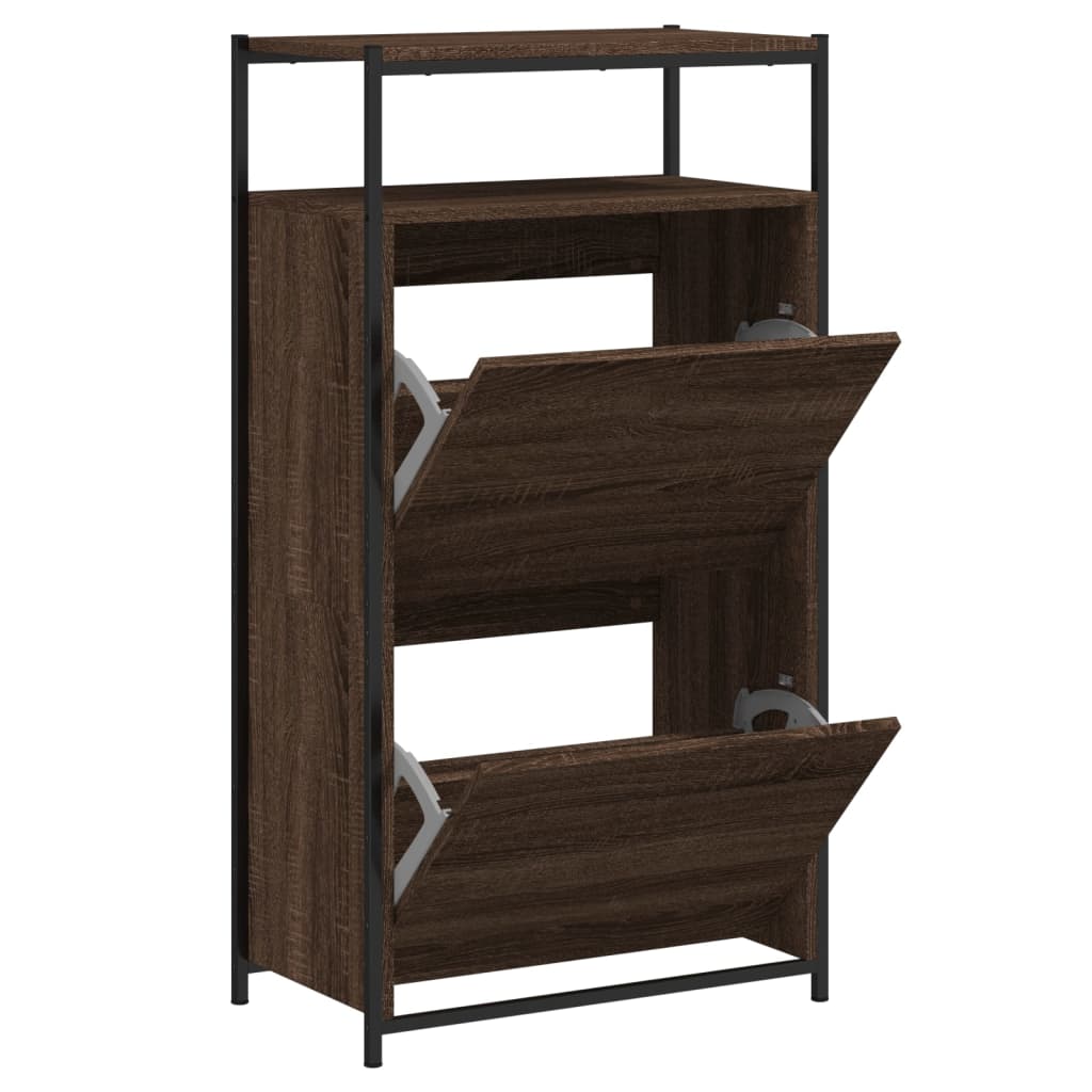 Shoe Cabinet Brown Oak Stores multiple pairs of shoes