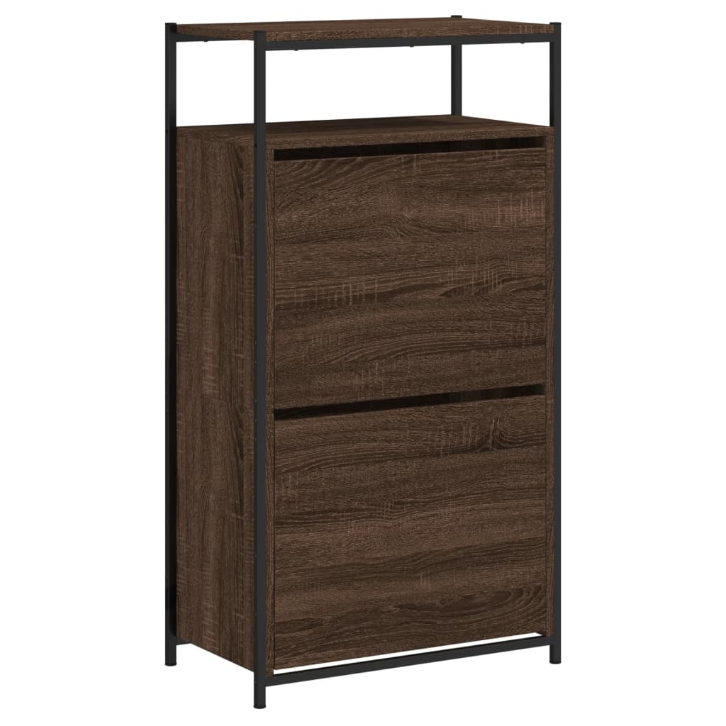 Shoe Cabinet Brown Oak Stores multiple pairs of shoes