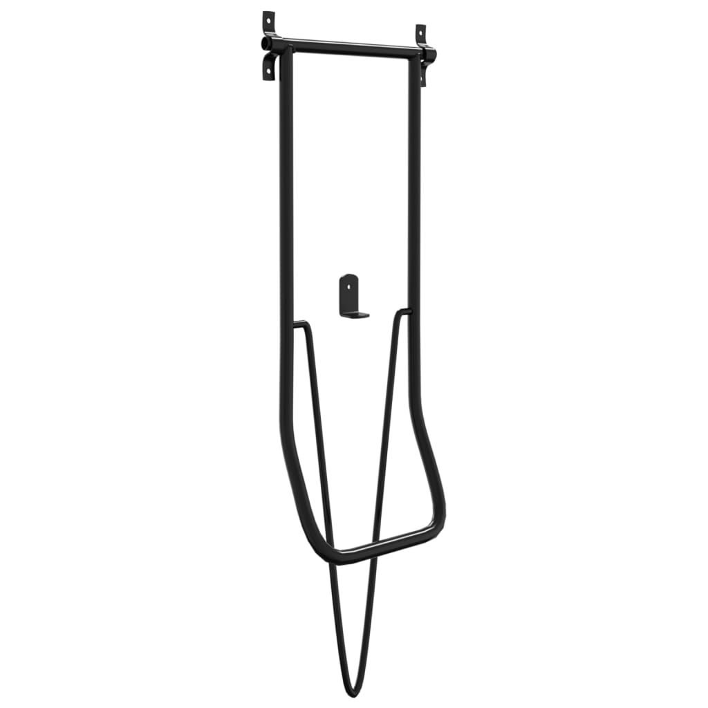 Foldable Saddle Rack Wall Mounted Black Iron