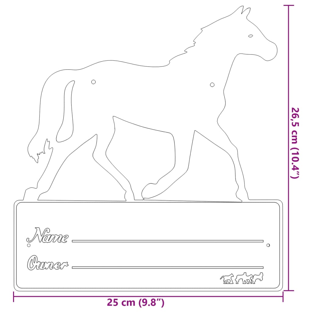 Stable Nameplate Black Steel