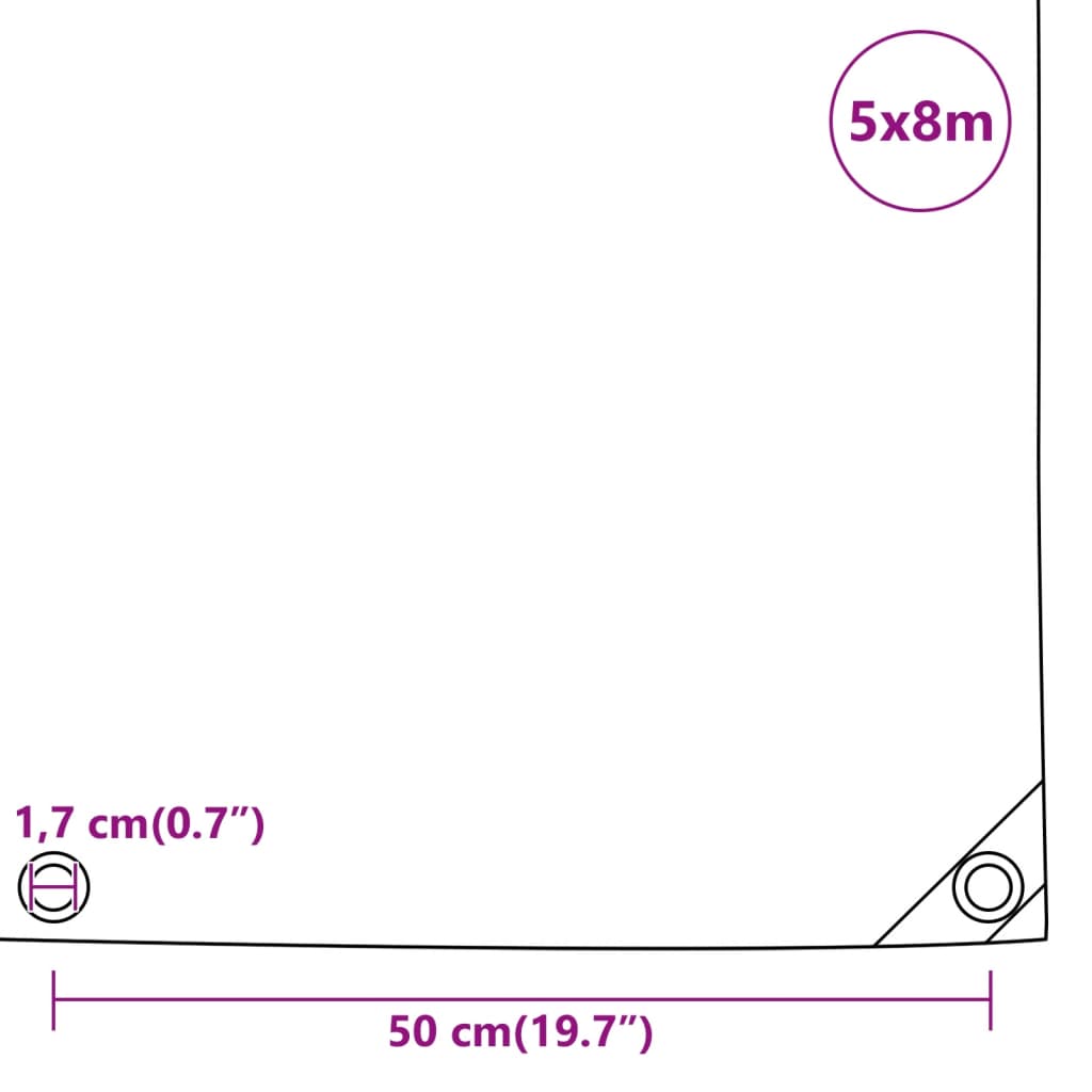 Tarpaulin 650g / m² Blue 5 x 8 m Canvas with PVC Coating