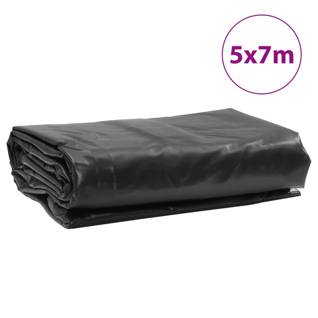 Tarpaulin 650g / m² Black 5 x 7 m Canvas with PVC Coating