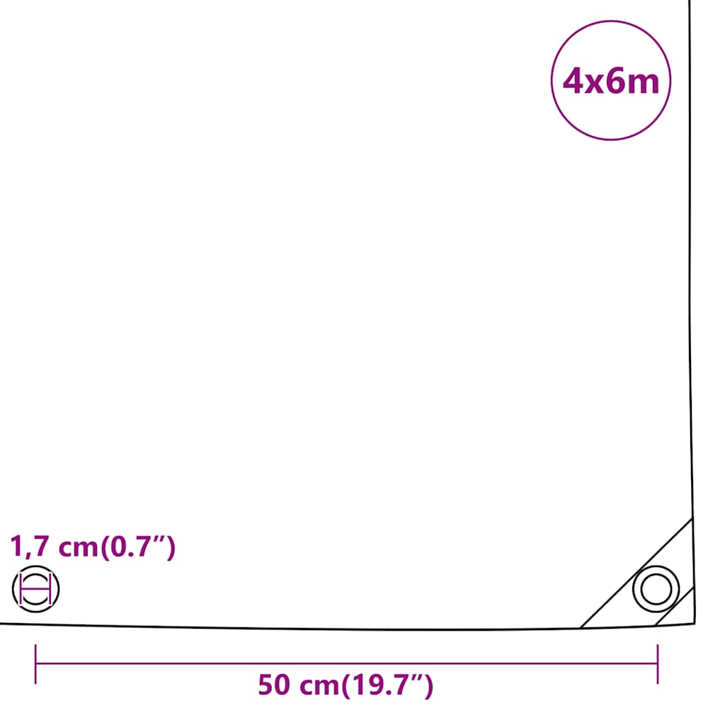 Tarpaulin 650g / m² Anthracite 4 x 6 m Canvas with PVC Coating