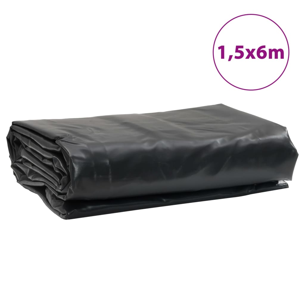 Tarpaulin 650g / m² Anthracite 1.5 x 6 m Canvas with PVC Coating