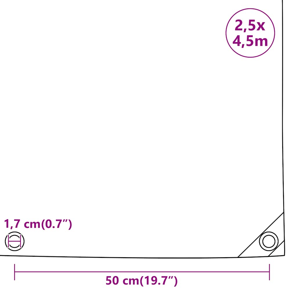 Tarpaulin 650g / m² Anthracite 2.5 x 4.5 m