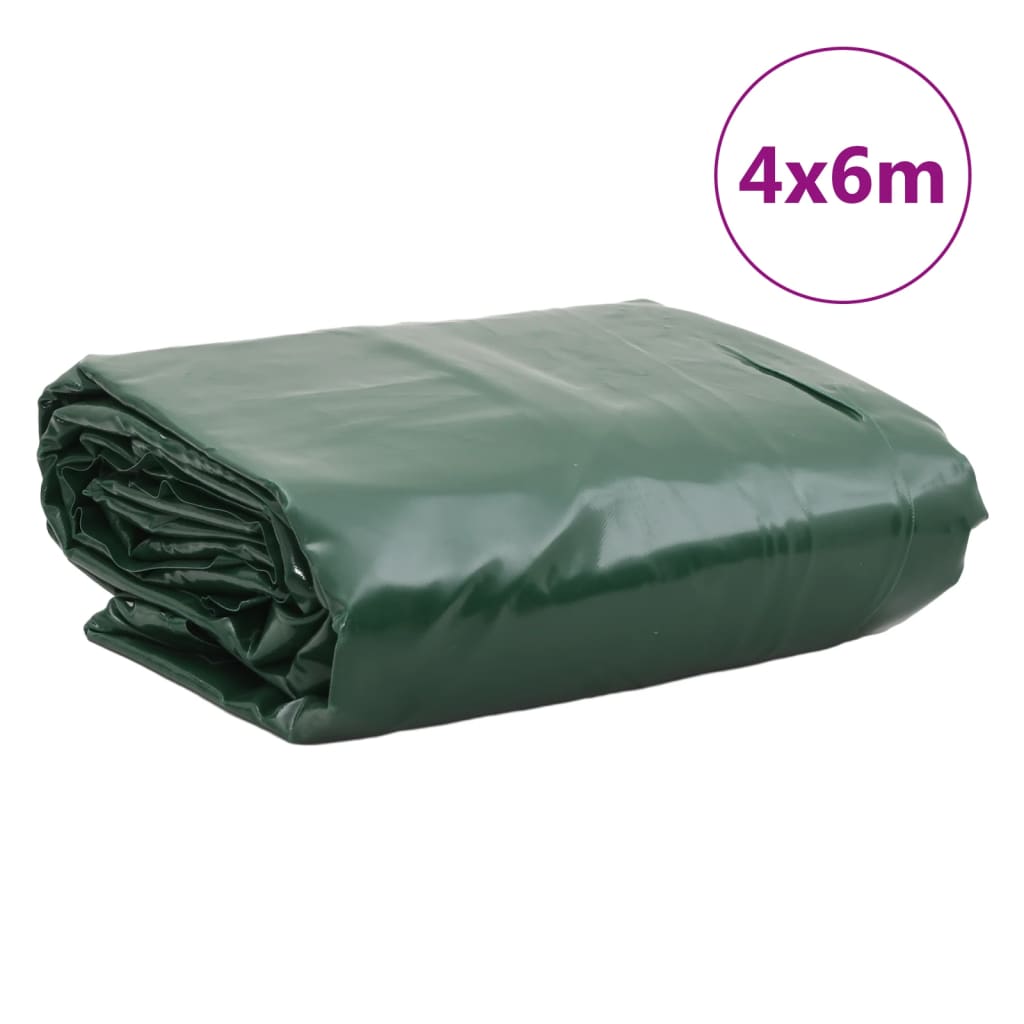 Tarpaulin 650g / m² Green 4 x 6 m Canvas with PVC Coating