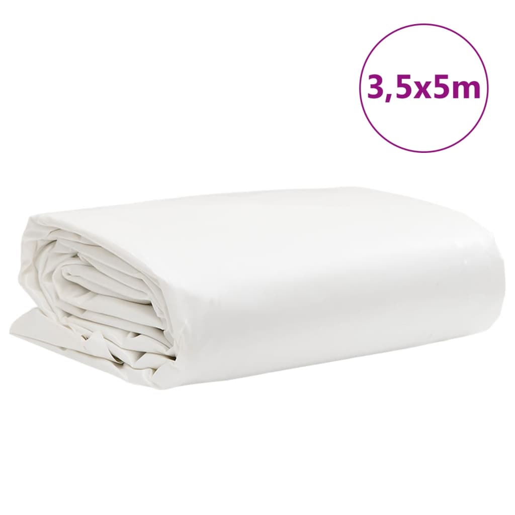 Tarpaulin 650g / m² White 3.5 x 5 m Canvas with PVC Coating