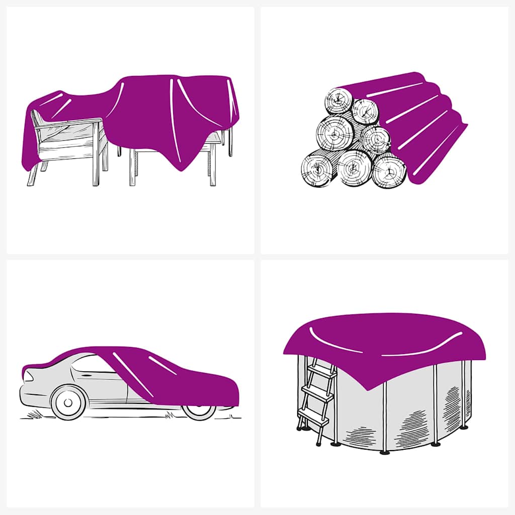 Tarpaulin 650g / m² White 1 x 2.5 m Canvas with PVC Coating