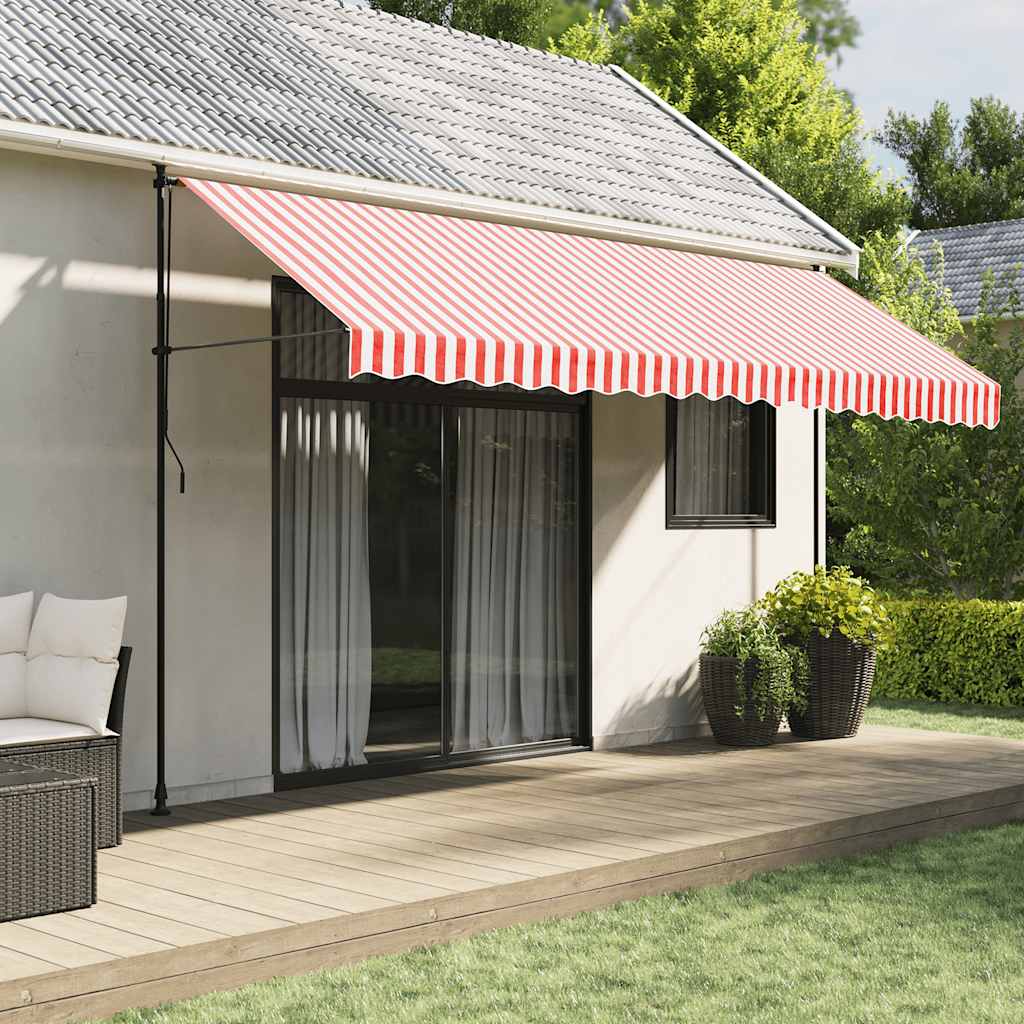 Awning Replacement Fabric Red and White 430x345 cm Polyester