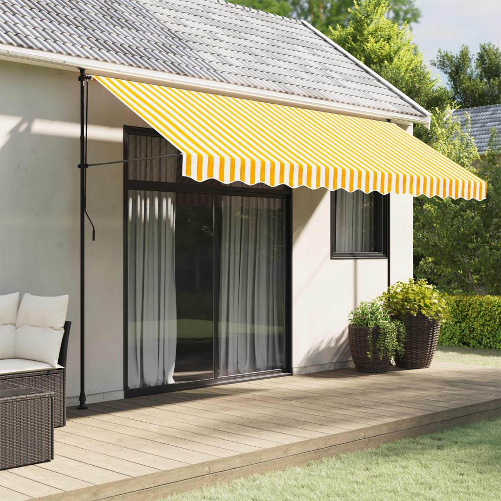 Awning Valance Replacement Yellow and White Stripe 380x20 cm