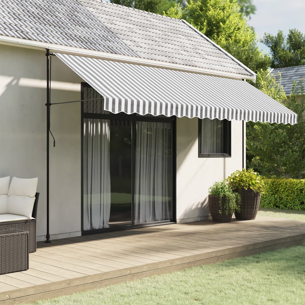 Awning Valance Replacement Anthracite and White Stripe 430x20 cm