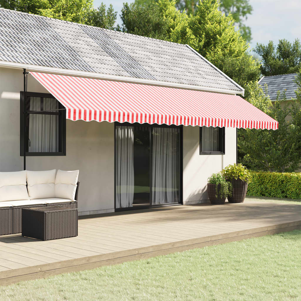 Replacement Fabric for Awning Valance Red and White Stripe 6 m