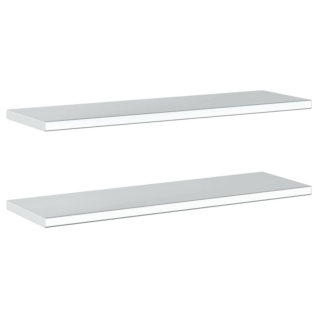 Wall Shelves 2 pcs 100x30 cm Silver Stainless Steel